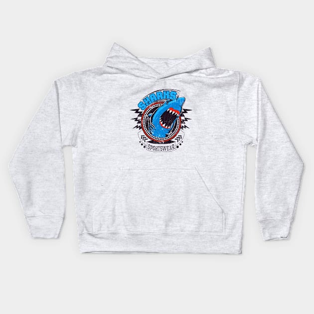 Sharks Sports Wear Kids Hoodie by Animox